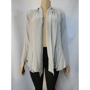 Boulee Silk Gray Dropped Front Size 0 Women's Open Cardigan #W4